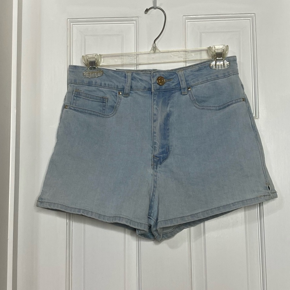 High waisted denim shorts